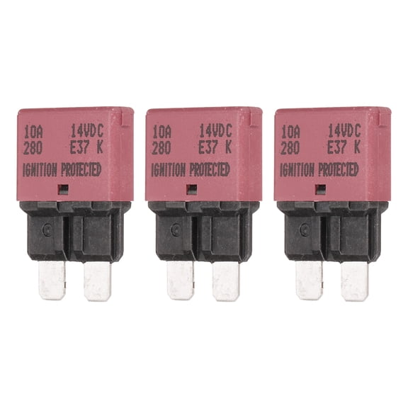 3 Pack 14V DC 10A Red ATC/ATO Automatic Mini Resettable Fuse for Car