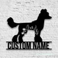 thumbnail image 2 of Craftnamesign Custom FLoral Chinese Crested Metal Wall Art LED Light, Flower Dog Lover Name Sign, 2 of 5