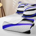 thumbnail image 4 of Erosebridal Geometric Stripe Twin Quilt Set, Navy Black White Twin Coverlet Set, Reversible 2-Piece 1 Bedspread and 1 Pillowcase, 4 of 7