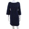 Badgley Mischka Womens Textured Half Sleeve Dress Blue Black Size 4