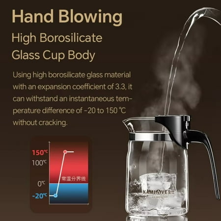 

YEYNGQC Teapot Infuser Glass Tea Set One-button Filtering Tea Separation Kettle Tea Coffee Maker Press AUTO-OPEN Art Tea Cup