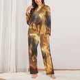 thumbnail image 2 of Fotbe Golden Winged White Horse Pattern Long Sleeve Pajama Set for Women,Sleepwear Set,2-piece Loungewear Set,Soft PJs Comfy Nightwear with Pockets -, 2 of 7