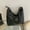 Black, variant on Winter Large Capacity Tote Bag Female Space Cotton Shoulder Bag Down Handbag for Women Fashion Shoppng Armpit Bag Purse Bolsa