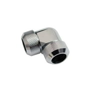 Alphacool Eiszapfen 13mm HardTube Compression Fitting 90 L-Connector - Knurled - Chrome (17410)