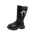 thumbnail image 3 of BXJX Girls Mid-Calf Boots, Fall Winter Non-Slip Fashion Side Zipper Kids Riding Boots Black Size 10 Little Kids, 3 of 9