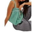 thumbnail image 2 of Women Y2k Tank Top Spaghetti Strap Peplum Camisole Sleeveless Tie Front Ruffle Hem Top Streetwear Emerald Green L, 2 of 8