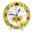 thumbnail image 2 of Reloj de pared con diseño floral y forma de círculo de girasol, silencioso, de 10 pulgadas, estilo rústico retro, decorativo para sala de estar, cocina, hogar, baño y dormitorio, 2 of 7