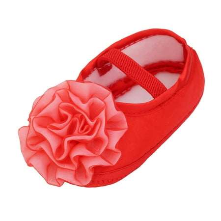 

Baby Girls 1PC Hair Belt + Flowers Applique Soft Sole Single Shoes