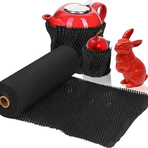 Black Biodegradable Honeycomb Packing Paper 15x164' Perforated Rolls
