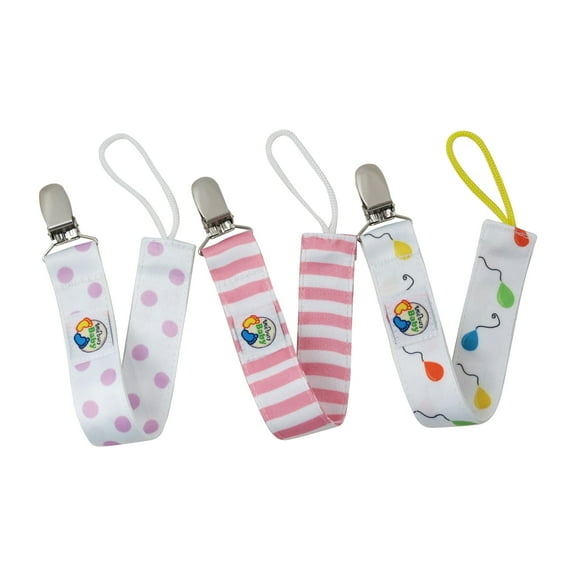 Little Busy Baby 3-Pack Soothing Pacifier Clips for Teething, Unisex Balloons