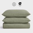 thumbnail image 5 of EVERGRACE Cotton Coverlet Set Full Queen Size 3 Pieces, Lightweight Soft Ribbed Matelassé Bedspread Quilt Set, Oversized Quilted Bedding Set with 2 Pillow Shams for All Seasons, Light Sage Green, 5 of 8