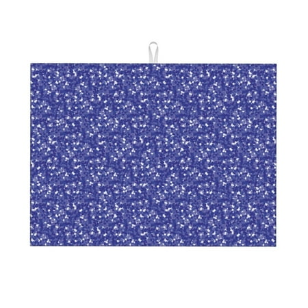 

Dish Drying Mats for Kitchen Counter - Blue Glitter lightning E 18x24in Dish Drying Pad Coffee Mat with Hanging Loop Super Absorbent Kitchen Counter Mat Coffee Bar Accessories