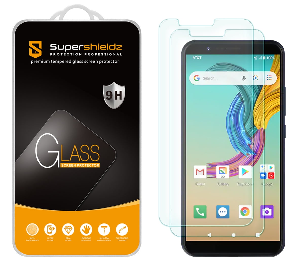 [2Pack] Supershieldz for AT&T Fusion Z Tempered Glass Screen Protector, AntiScratch, Anti