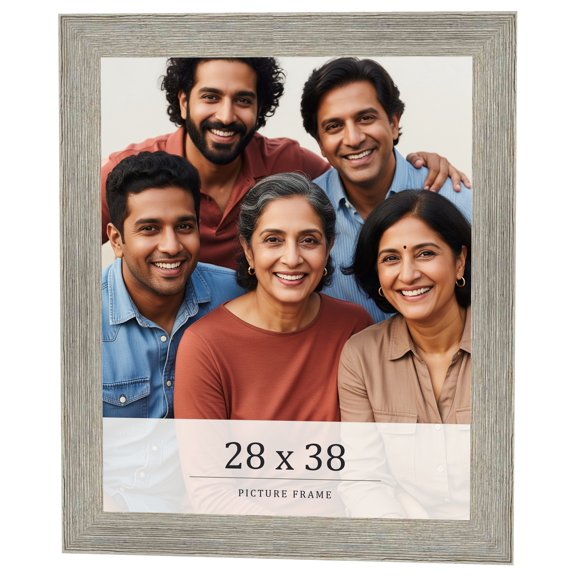 28x38 Frame Grey Real Wood Picture Frame Width 1.5 Inches | Interior Frame Depth 0.5 Inches | Barn
