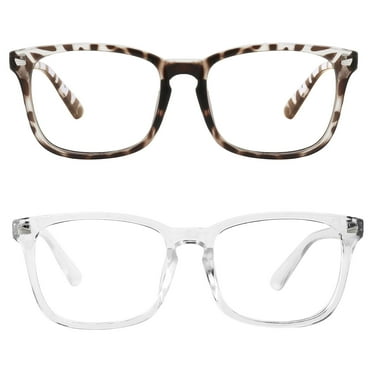 Rirool 2 Pack Blue Light Blocking Glasses - Computer Reading/Gaming/TV/Phones Glasses for Women Men - Anti Eyestrain & UV Glare Protection - White Leopard