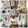 thumbnail image 6 of Ships Next Day Canvas Wall Art 8"x8", Boho Black Brown Wood Framed Canvas Print Painting, Retro Geometric Southwestern Ethnic Ready to Hang Small Picture Wall Decor for Home Bathroom Nursery Kitchen, 6 of 9
