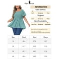 thumbnail image 6 of Agnes Orinda Women's Plus Size Summer Tops Square Neck Short Sleeve Ruffle Hem Casual Loose Blouse 1X Green, 6 of 6