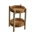 thumbnail image 4 of Rattan Vegetable Storage Serving Basket Storage Baskets Bin Rattan Storage Tray Rustic Rattan Bread Baskets for Onions Snack Patio Kitchen 18×4×28cm 2 Tire, 4 of 8