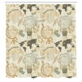 thumbnail image 2 of Ambesonne World Map Shower Curtain, Vintage Globe, 69"Wx70"L, Beige Olive Green, 2 of 4