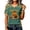 A221 Green, variant on Yuncity Women Halloween Shirts Pumpkin Graphic Print V Neck Tees Summer Fall Baseball Short Sleeve T-Shirts Casual Loose Fashion Tops Size L