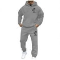 thumbnail image 2 of Fewfanhot Men Sweatsuits Sets Hooded Athletic Tracksuit Sweatsuit Long Sleeve Jogging Sweatpants 2 Piece Patchwork Sportsuits, 2 of 5