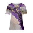 thumbnail image 4 of Patlollav Womens Plus Size Women Summer Round-Neck Short Sleeve Print Casual T-Shirt Blouse, 4 of 5
