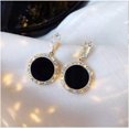 thumbnail image 2 of ATTOE Needle Round Rhinestone Earrings New Wave Korean Personality Temperament Earrings Earrings Female (Main Stone Color : Other, Metal Color : 314 1), 2 of 2