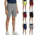 thumbnail image 2 of JTSRKL Boy's Athletic Shorts Lightweight Casual Stretch Elastic Waist Running Shorts with Zipper Pockets for Workout Gym Training Outdoor Red 5-6 Years, 2 of 6