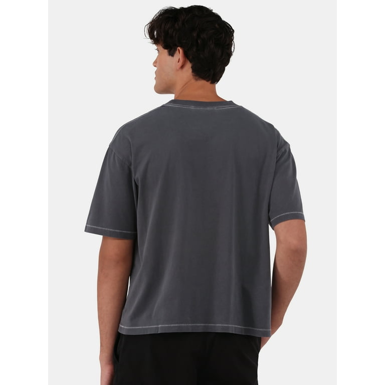 No Boundaries Boxy Cropped Tee, 2-Pack, Men's and Big Men's No Boundaries Boxy Cropped Tee, 2-Pack, Men's and Big Men's