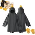 thumbnail image 2 of BWASD Women's Pajama Sets Oversized Soft Furry Goose Blanket Hoodie Cute Duck Onesie Pajamas with Plush Slippers Sleeping Robe Loungewear Home Wear (Dark Gray L), 2 of 9