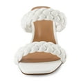 thumbnail image 4 of Dunes + CUSHIONAIRE Technology Women's Iris braided Heel Sandal +Memory Foam and Wide Widths Available, White 12, 4 of 5
