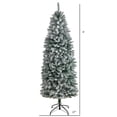 thumbnail image 2 of Nearly Natural 6ft. Slim Flocked Montreal Fir Artificial Christmas Tree, Green, 2 of 6