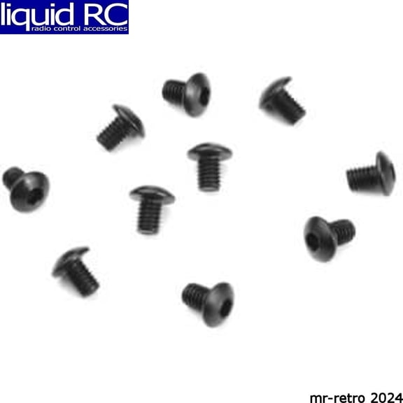 TEKNO RC LLC M3x4mm Button Head Screws- Black 10pcs TKR1400 Electric Car/Truck Option Parts