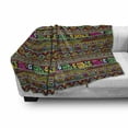 thumbnail image 3 of African Soft Flannel Fleece Throw Blanket, Ancestral Borders in Lively Colors Geometric Indigenous Culture Art Design, Cozy Plush for Indoor and Outdoor Use, 70" x 90", Multicolor, by Ambesonne, 3 of 6