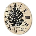 thumbnail image 3 of Designart 'Minimal Tropical Palm Leaf Over Grunge Texture' Tropical Wood Wall Clock, 3 of 5