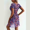 thumbnail image 6 of Daiosportswear Women Mesh Swimsuit Cover Up Sheer See Through V Neck Short Sleeve Swim Beach Coverup Dress,Women'S Short-Sleeved Dress Purple-B XL(XL), 6 of 6