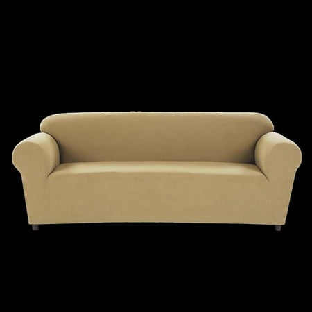 Ellen Tracy Chamois Stretch Box Cushion Loveseat Slipcover