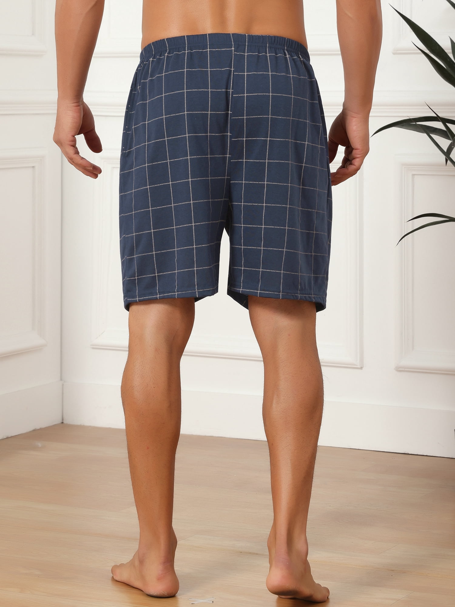 DARING DIVA Men's Soft Elastic Waist Lounge Pajama Shorts 34 Dark Blue