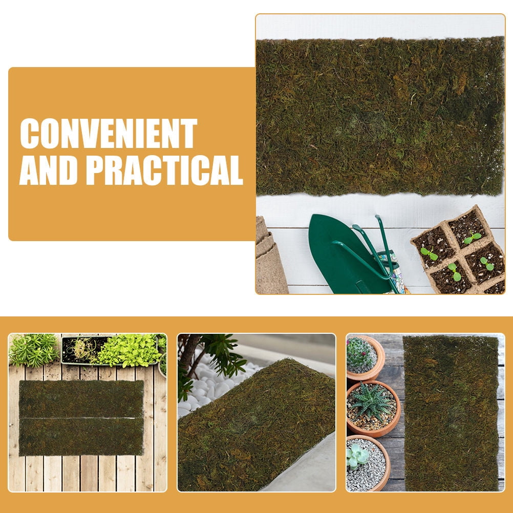 Soimiss Water Resistant Artificial Moss Turf for Decorative Garden and Indoor Green Scenery