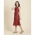 thumbnail image 6 of Moomaya Womens Printed Button Down Midi, Sleeveless Tie-Up Waist Casual Dress, 6 of 9