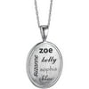 Personalized Sterling Silver Textured Oval Pendant, 20"