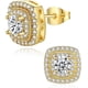 thumbnail image 1 of 18k Gold Nugget Earrings for Men Cubic Zirconia Square Earrings for Men Women Hypoallergenic Jewelry, 1 of 5