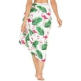 thumbnail image 2 of LA LEELA Women's Bikini Skirt Sarong Swimwear Swim Cover up Summer Wraps Swimsuit Beach Wrap Coverups for Women Beachwear One Size Flamingo Leaf, White, 2 of 3