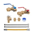 thumbnail image 1 of Kit para calentador de agua VEVOR, kit de reparación de plomería de agua fría y caliente de 3/4 de pulgada con válvulas de aislamiento de 600 WOG, manguera de gas de doble capa, 1 of 9