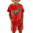 thumbnail image 4 of Hiijoy Toddler Boys Summer Outfits Dinosaur Print Short Sleeve T Shirt Shorts Set, Sizes 3-4T, 4 of 8