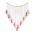 thumbnail image 2 of Macrame Woven Wood Beads Tapestry Bohemian Background Cotton Ornaments Wall Hanging Decor for Home, Nursery, Living Room, Apartment, Party Pink, 2 of 8