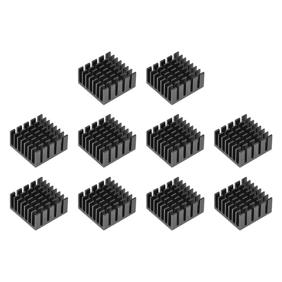 10x20x20mm Black Aluminum Heatsink Thermal Adhesive Cooler for Cooling 3D Printers 10Pcs
