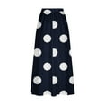 thumbnail image 4 of Cavosen Womens Midi Skirts Elastic Waistband Polka Dots Print Casual Skirts Elegant Lightweight Flowy Fashion Calf Length Skirts with Pocket Work Loose Fall Winter Clothes Blue, 4 of 5
