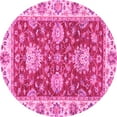 thumbnail image 1 of Ahgly Company Indoor Round Oriental Pink Traditional Area Rugs, 4' Round, 1 of 4