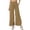 Khaki, variant on Women's Effortless Wide Leg Casual Pants with Front Slits Minimalist Everyday Trousers for Work and Leisure Comfort M Black